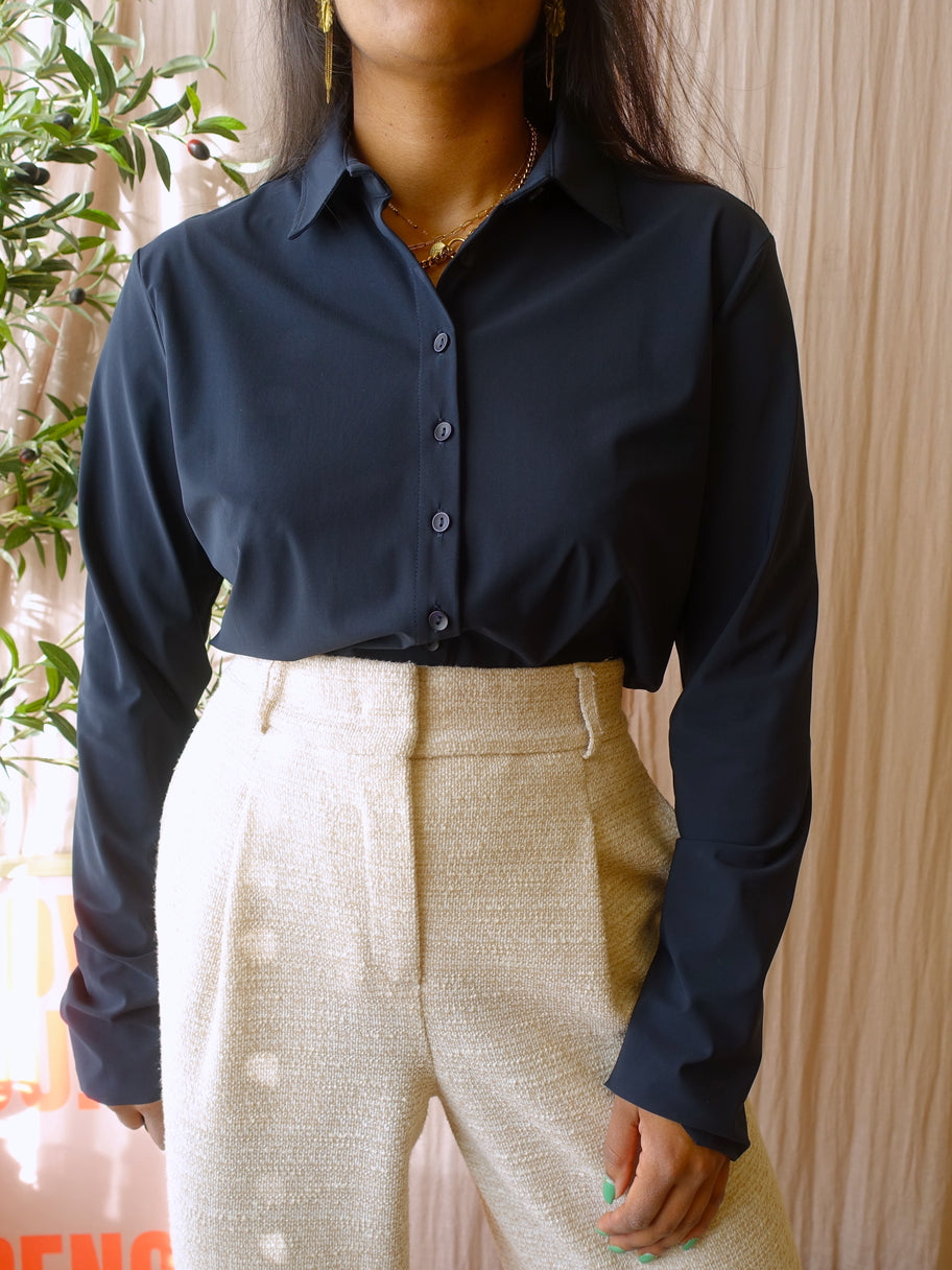 Nukus willemijntje travel quality blouse midnight blue