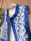 Nukus meila embroidered gilet kobalt / wit