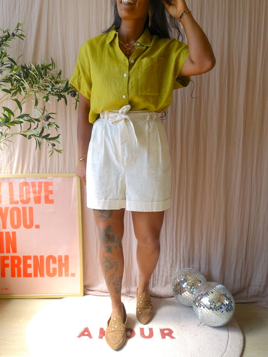 Cloud9 linnenmix high waist short ecru