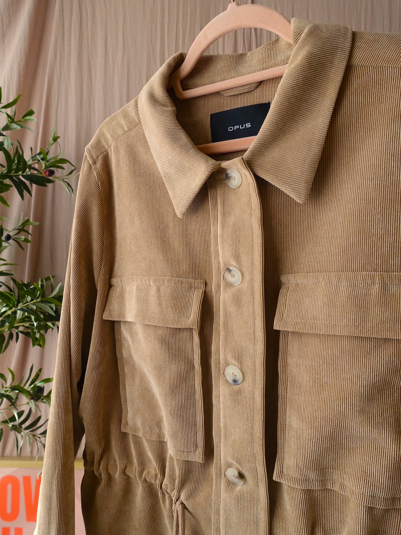OPUS hayo corduroy rib jacket camel beige