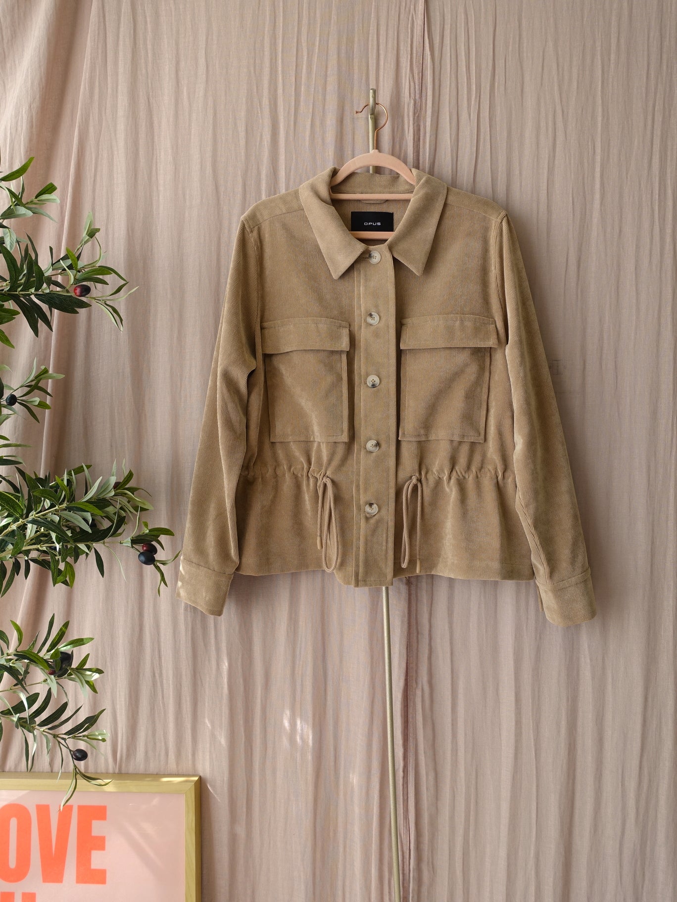 OPUS hayo corduroy rib jacket camel beige