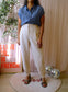 OPUS lyocell denim knot blouse