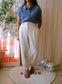 OPUS lyocell denim knot blouse