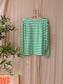 Opus santio striped longsleeve ecru / classic green