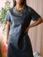 Opus wasine vegan leather jurk zwart