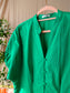 Poplin cotton smock detail top court green
