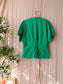 Poplin cotton smock detail top court green