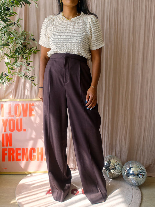 & Other Stories ruches lace top ecru