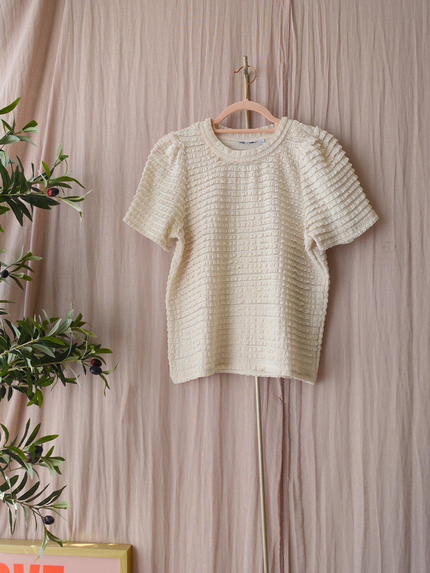 & Other Stories ruches lace top ecru