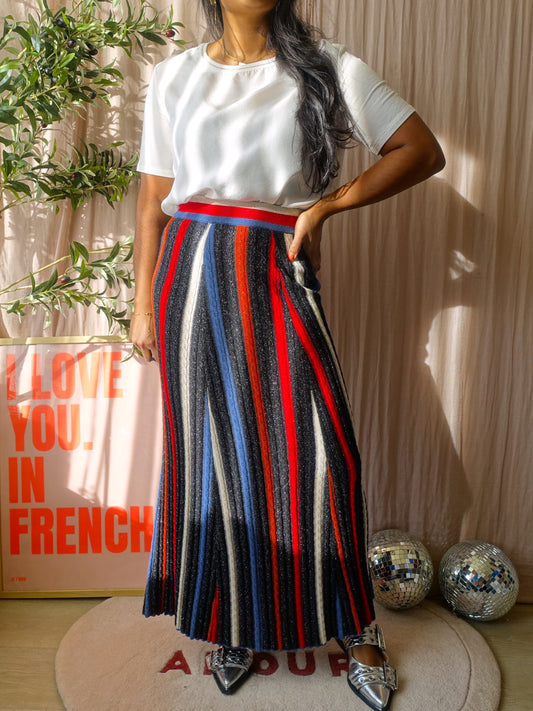 & Other Stories stripe knit lurex skirt