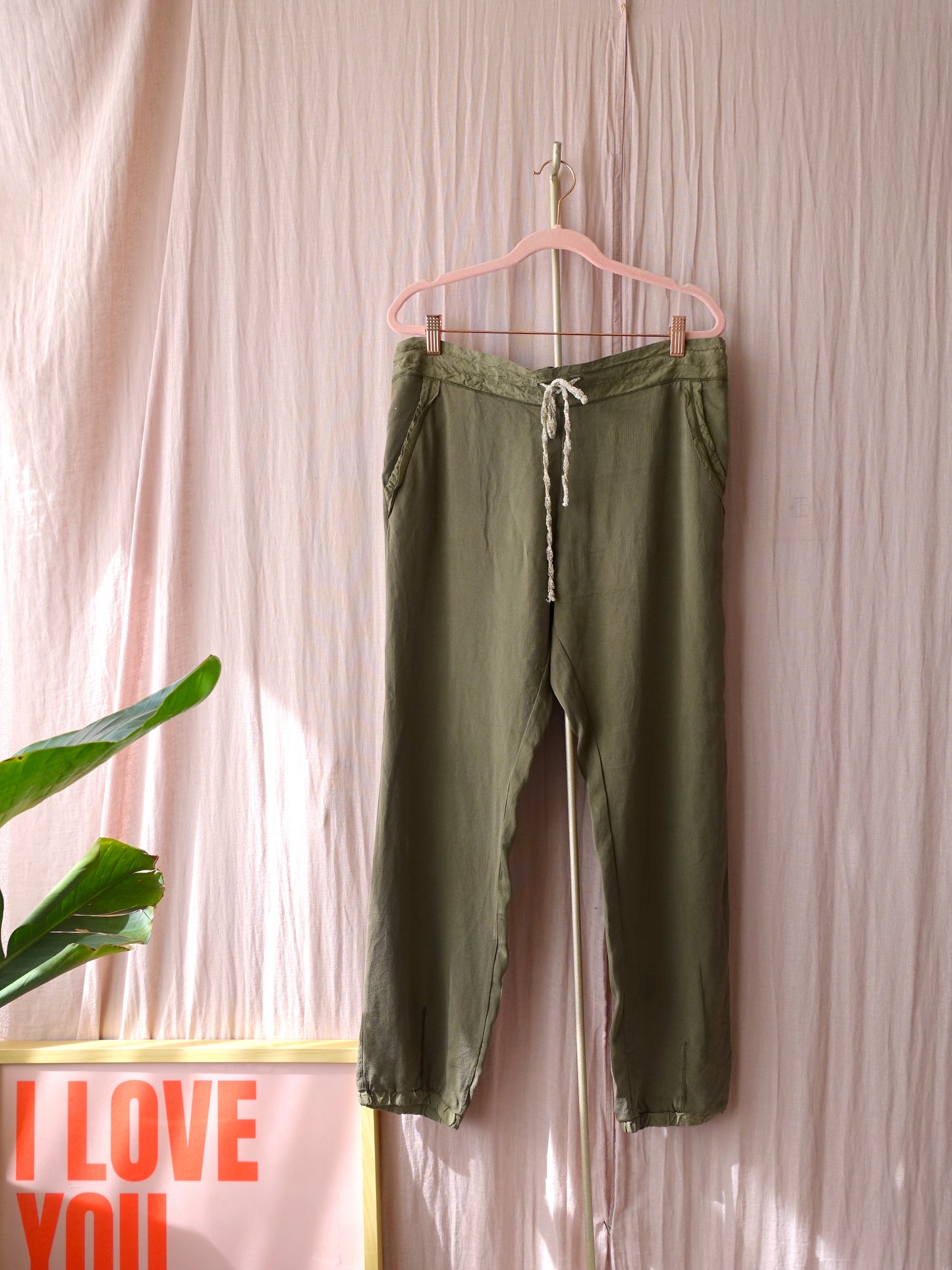 Ottod'Ame silk pantalon army