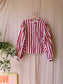 OU. Boutique poplin statement blouse wit / rood