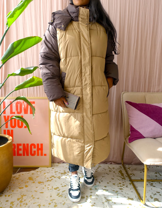 Minimum long puffer coat flawly beige