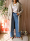 American Vintage brushed wool herringbone coat taupe beige