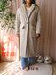 American Vintage brushed wool herringbone coat taupe beige