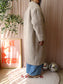 American Vintage brushed wool herringbone coat taupe beige