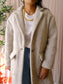 American Vintage brushed wool herringbone coat taupe beige