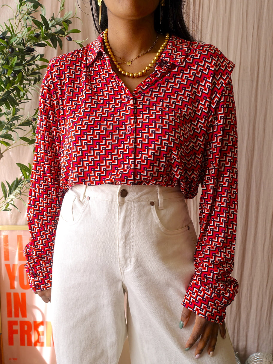 KYRA stretch jersey graphic blouse jessie
