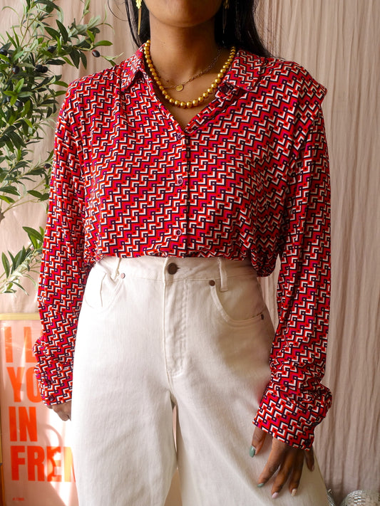 KYRA stretch jersey graphic blouse jessie