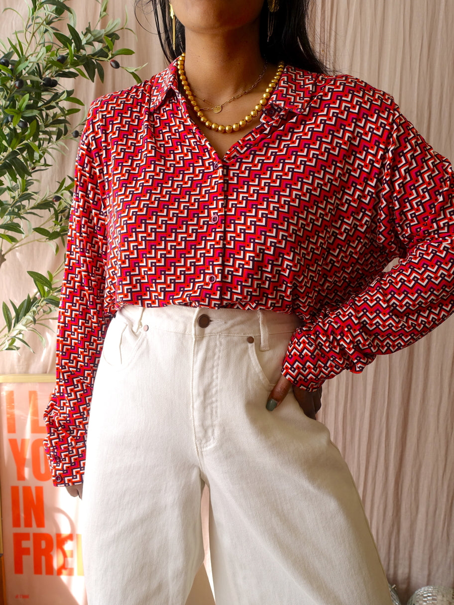 KYRA stretch jersey graphic blouse jessie