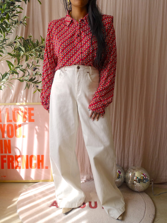 KYRA stretch jersey graphic blouse jessie