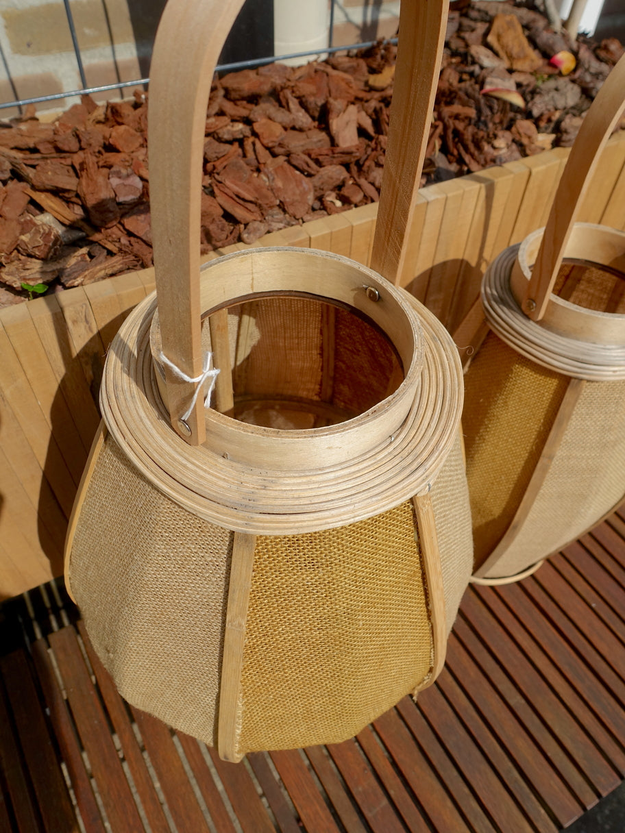 Jute lantaarns set/2 natural oak