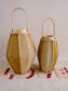 Jute lantaarns set/2 natural oak