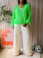 POM Amsterdam relaxed fit knit cardigan flash green