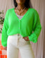 POM Amsterdam relaxed fit knit cardigan flash green