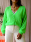 POM Amsterdam relaxed fit knit cardigan flash green