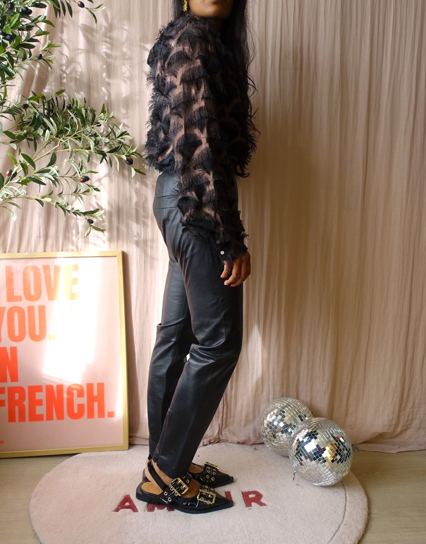 Paule Ka 100% lamb leather pants zwart