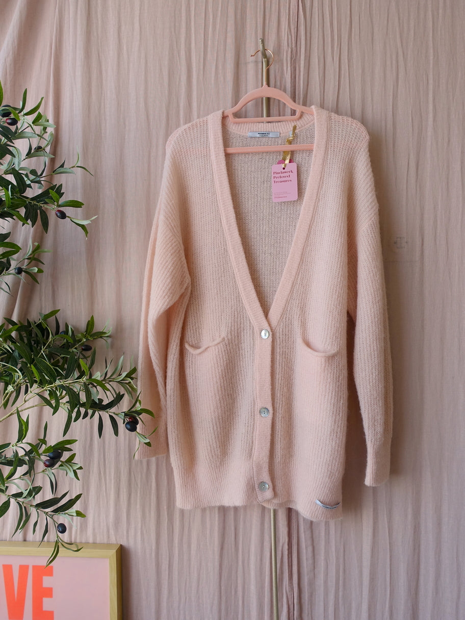 Penn & Ink mohairmix oversized cardigan rose quartz