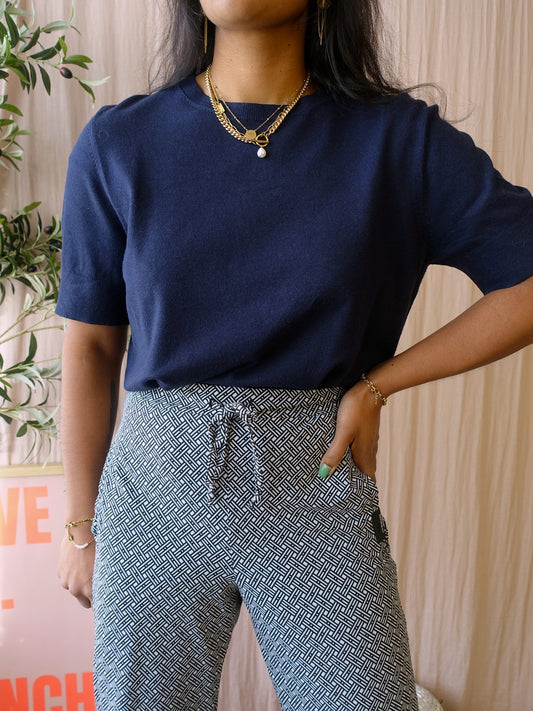 s.Oliver fine knit tee midnight blue