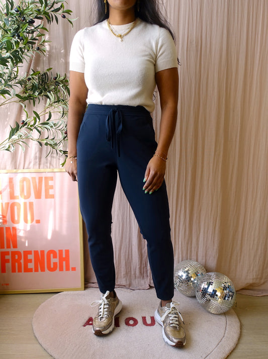 Studio Anneloes downstairs bonded trousers midnight blue