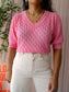 Peppercorn rosalia knit tee bubblegum pink