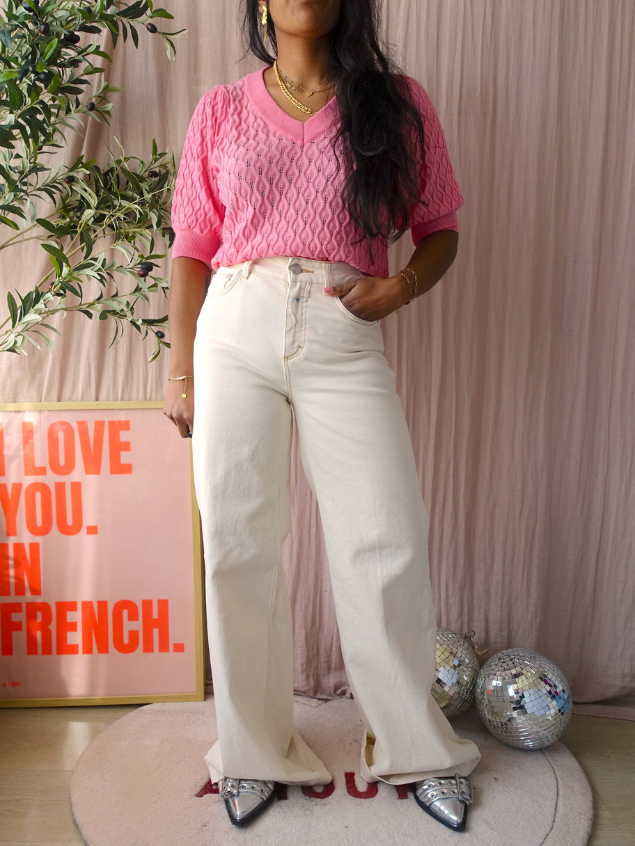 Peppercorn rosalia knit tee bubblegum pink