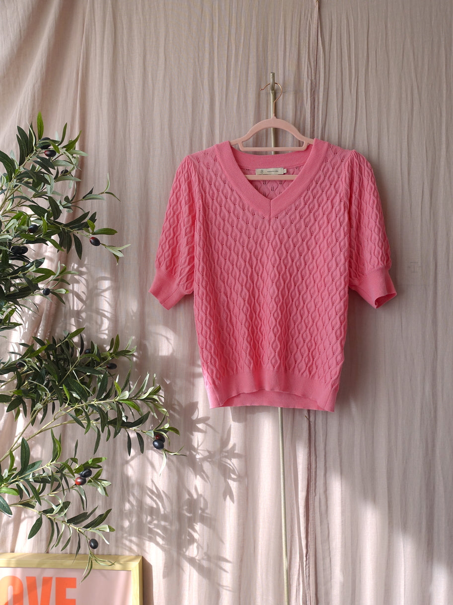 Peppercorn rosalia knit tee bubblegum pink