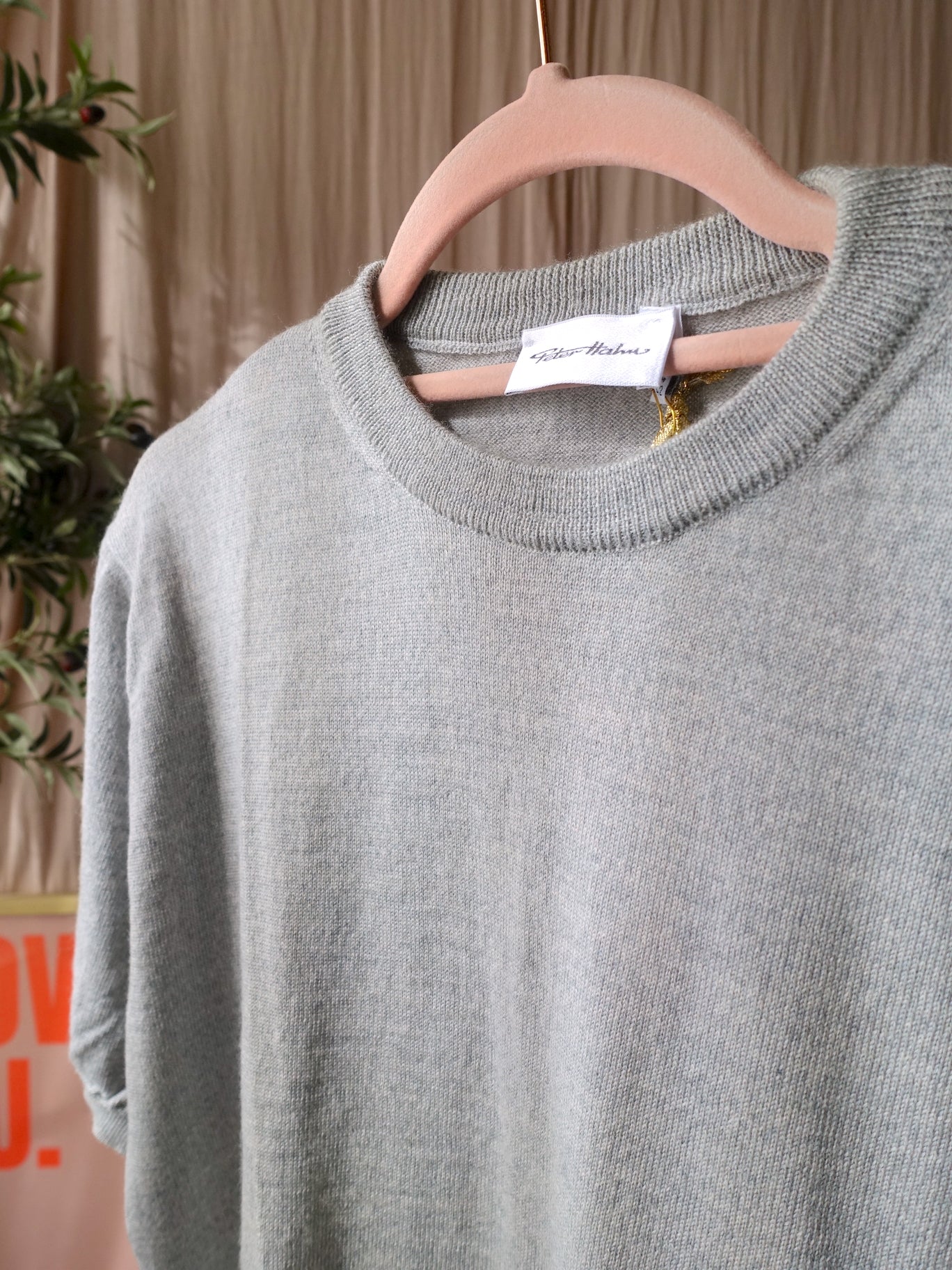 Peter Hahn woolmark knit tee silver grey