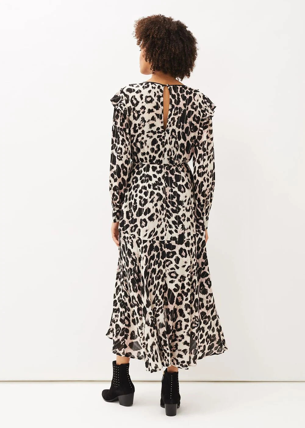 Phase Eight chelsie leopard wrap midi jurk