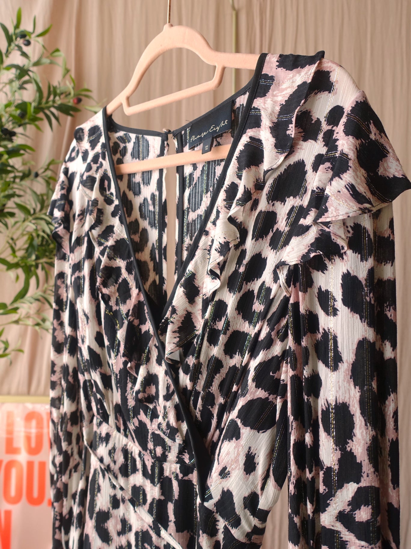 Phase Eight chelsie leopard wrap midi jurk