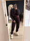Adidas Originals limited firebird velvet pants chocolate brown