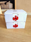 &Klevering ribbon candle holder red