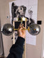 MADE art deco messing & rookglas wand / plafondlamp