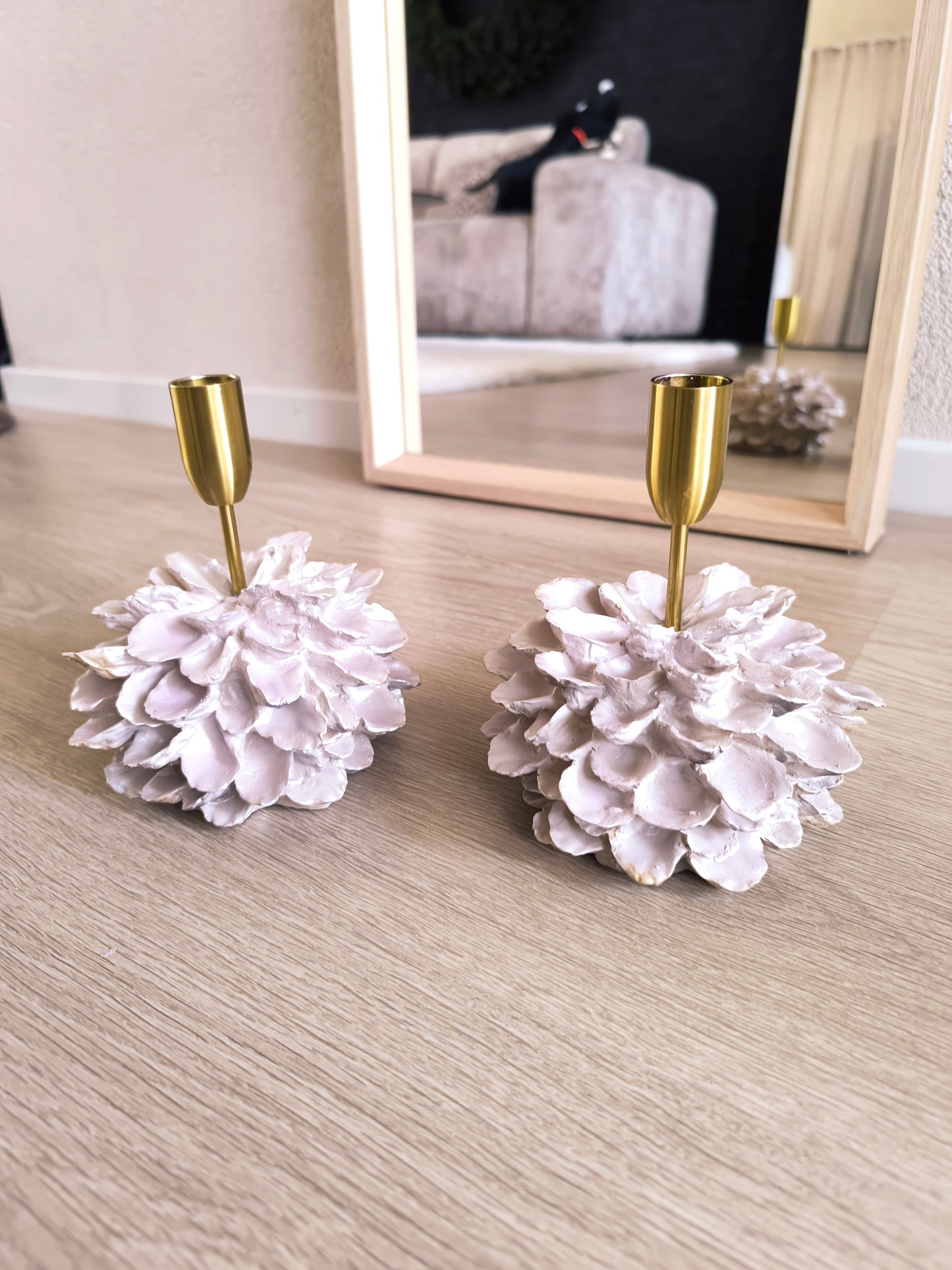 Coco Maison kandelaren set floral blush messing