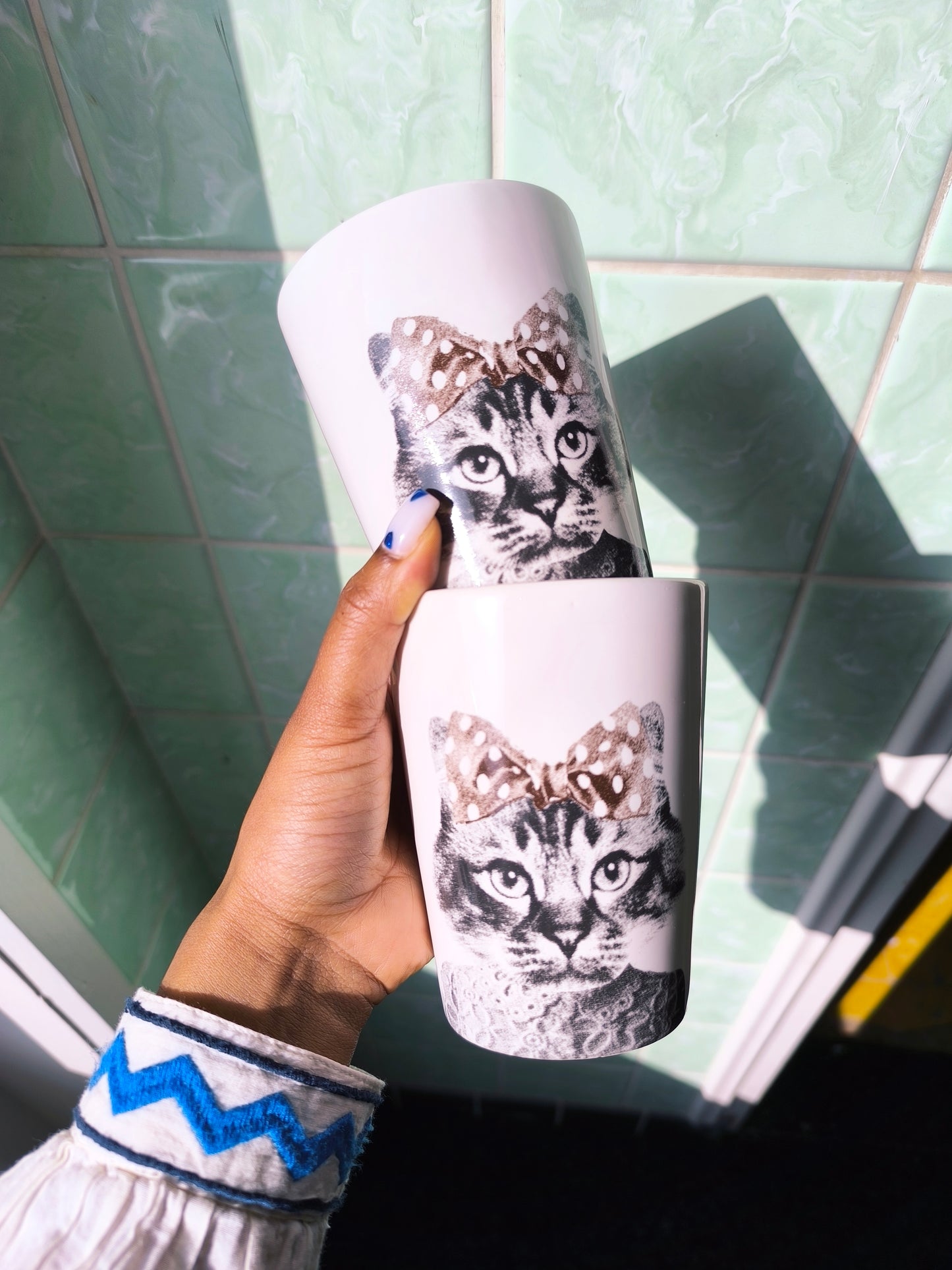 H&M home large animal print mugs wit - set van 4