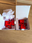 &Klevering ribbon candle holder red