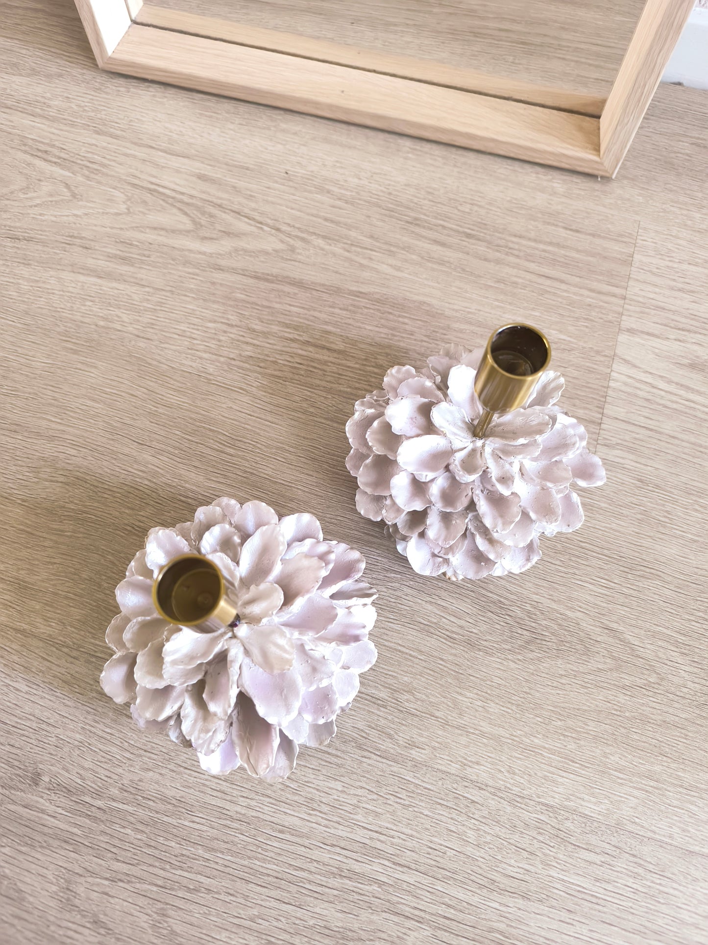 Coco Maison kandelaren set floral blush messing