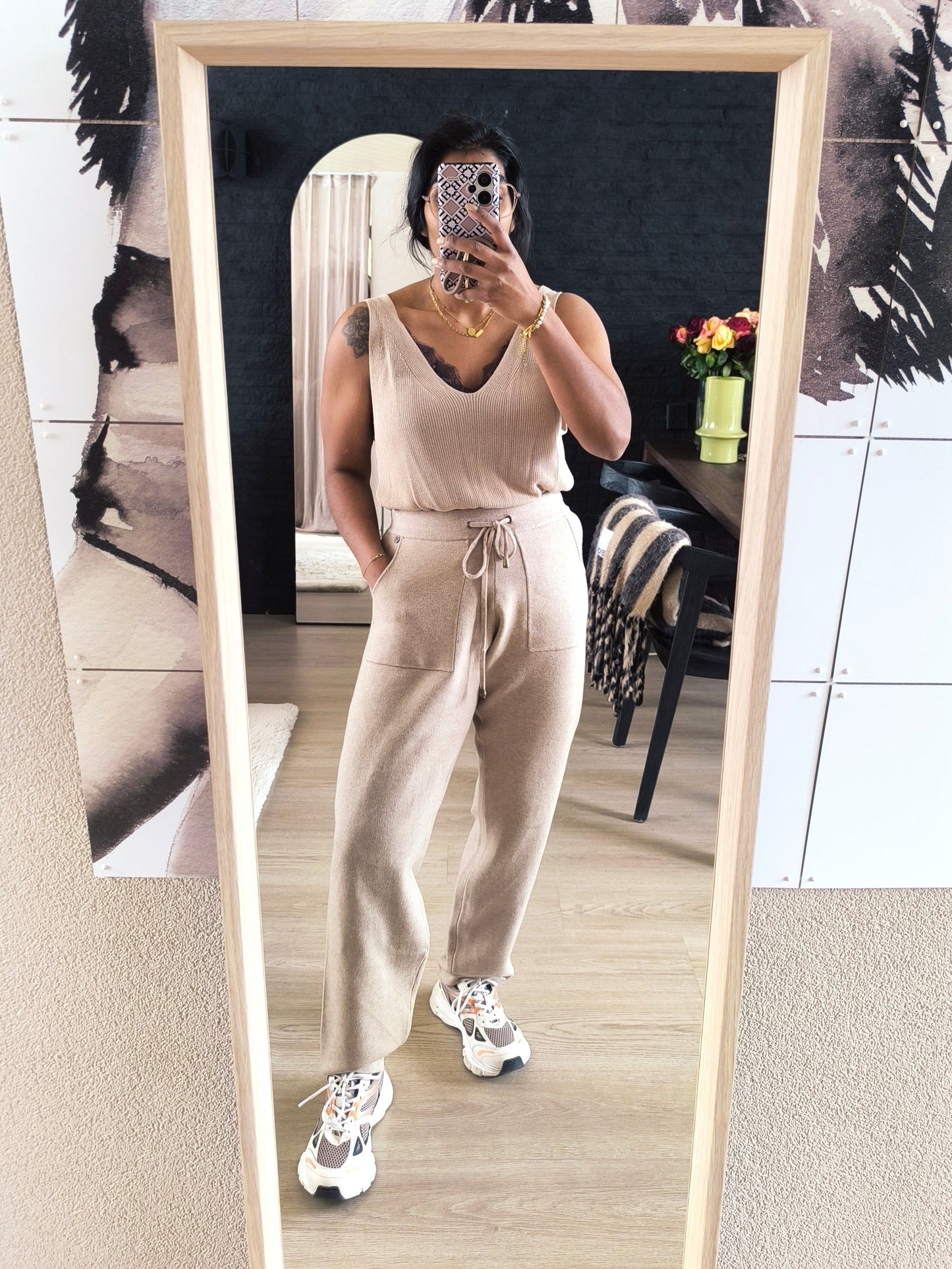 GRATIS BIJ BESTEDING V.A. €100 Poools knitted pants taupe beige
