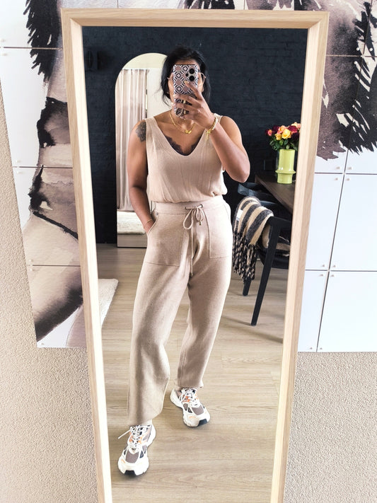 GRATIS BIJ BESTEDING V.A. €100 Poools knitted pants taupe beige