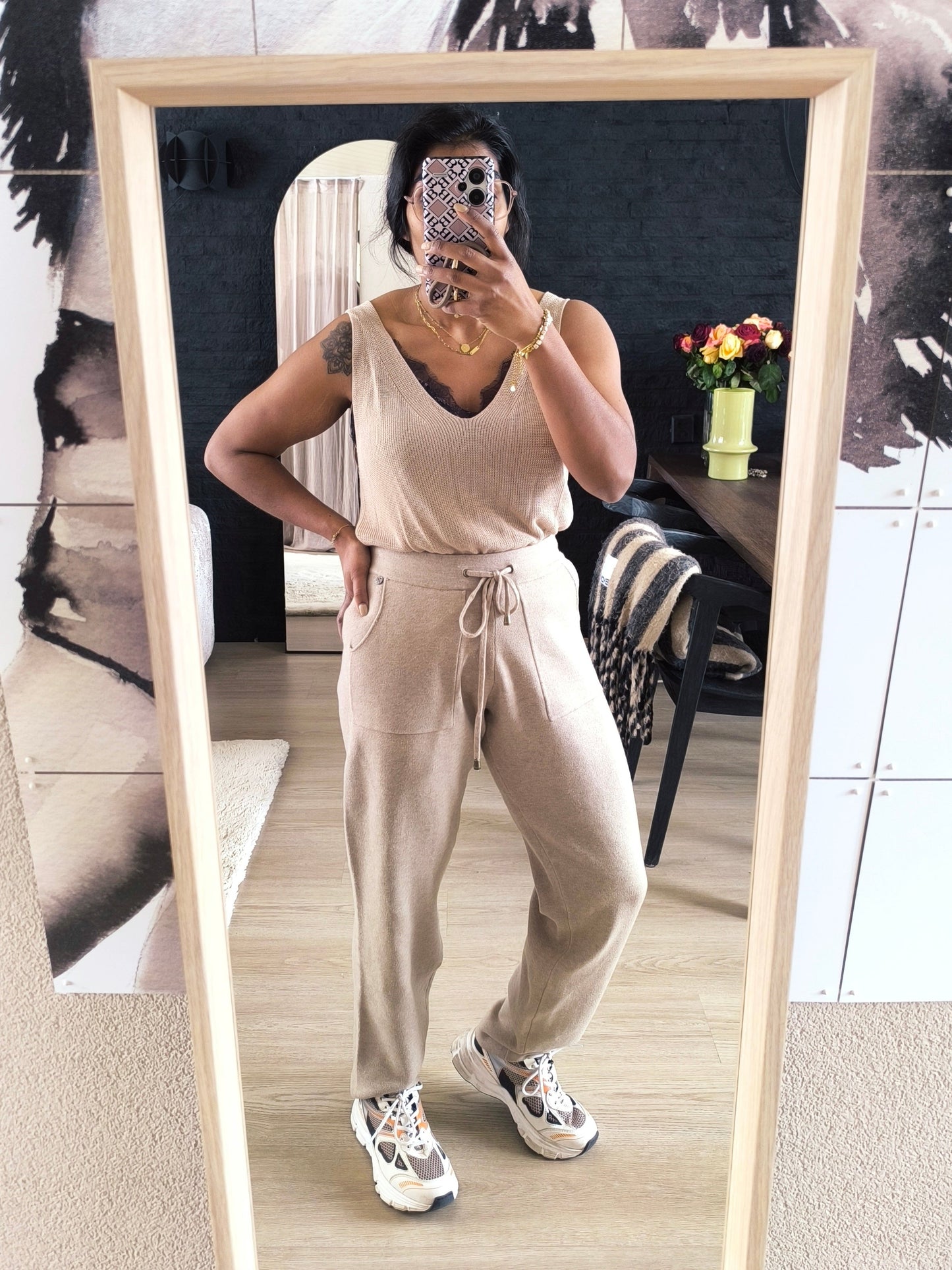 GRATIS BIJ BESTEDING V.A. €100 Poools knitted pants taupe beige